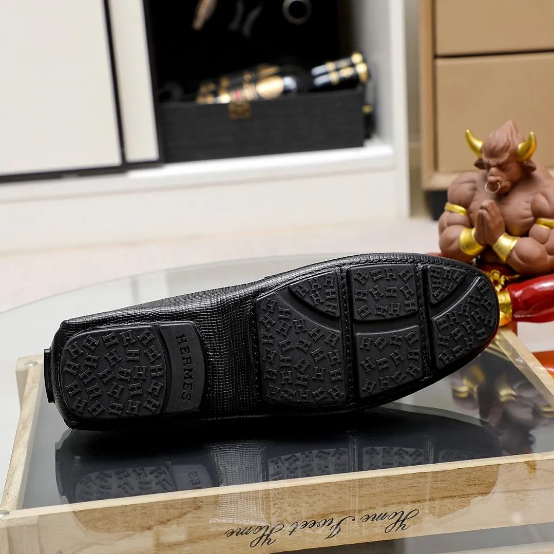 Men's shoes 💰360 🕷🕷【HERMES】The same style as Hermès counters🇨🇳Classic slip-on shoes 1:1 mold opening💯Original quality🍓Using imported first-layer cowhide🍅Pigskin lining🌶🌶Super high-end men's leather shoes🇨🇳Solid and stable Very special🍇 Color, optional! Code number 38-45……